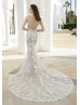 Beaded Square Neck Ivory Lace Tulle Sexy Wedding Dress